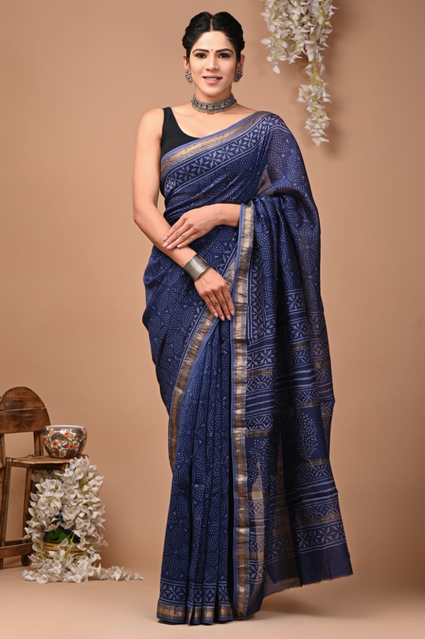 Colourful Maheshwari saree