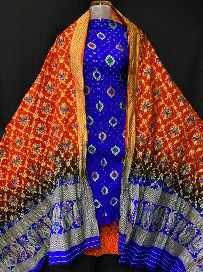 Minakari bandhej suit