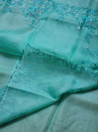 Khwab | organza silk tilfi cutwork saree