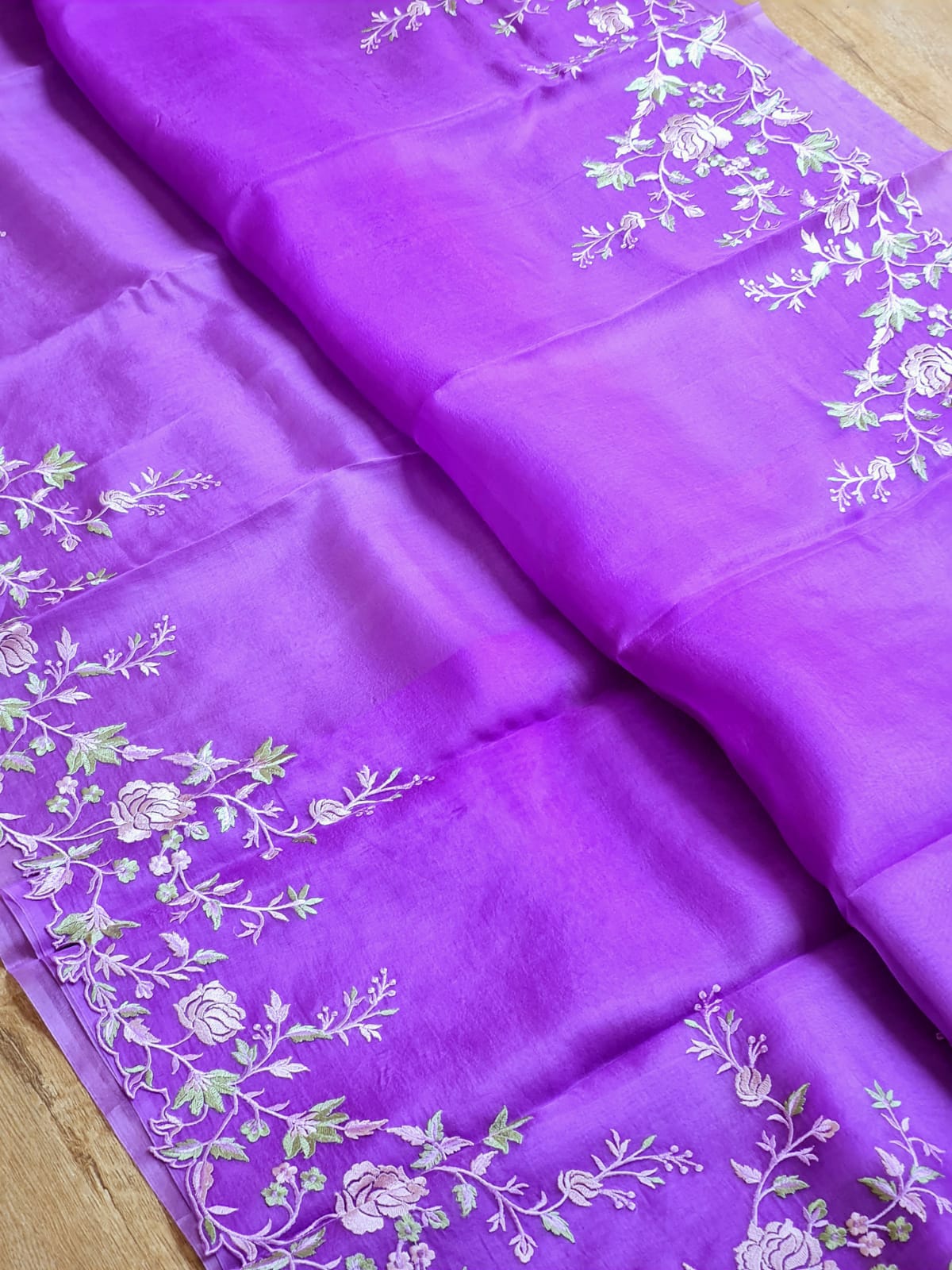 Khwab | organza silk tilfi cutwork saree