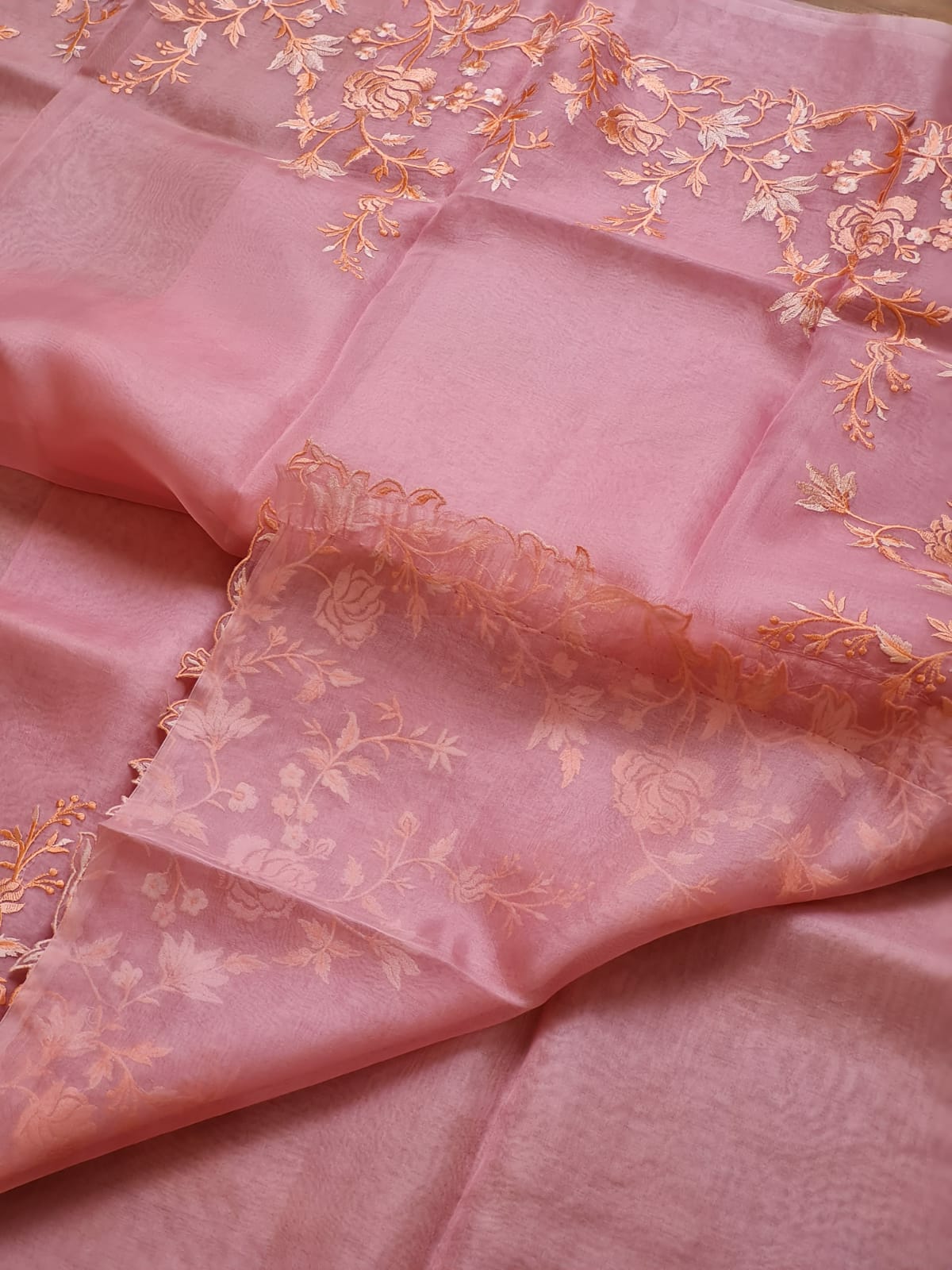 Khwab | organza silk tilfi cutwork saree