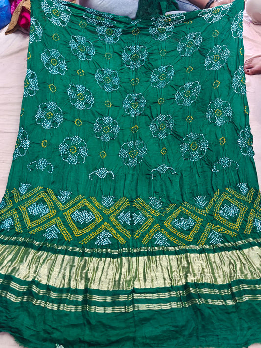 Gajji silk rai bandhej in tissue silk