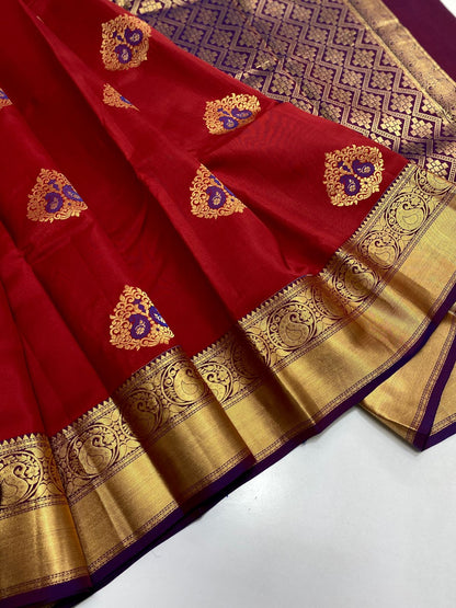 Eyes of a peacock | pure silk kanjeevaram