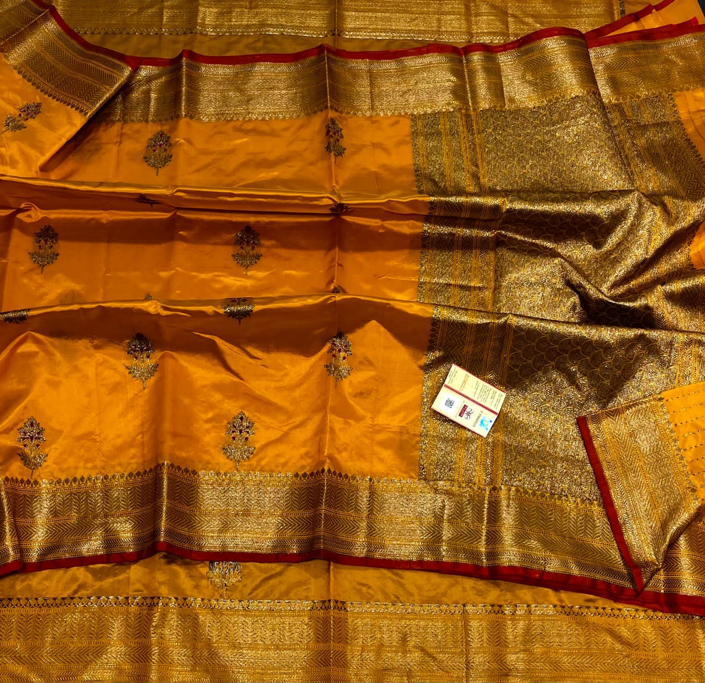 Pure Handwoven Banarasi Minakari Katan Silk