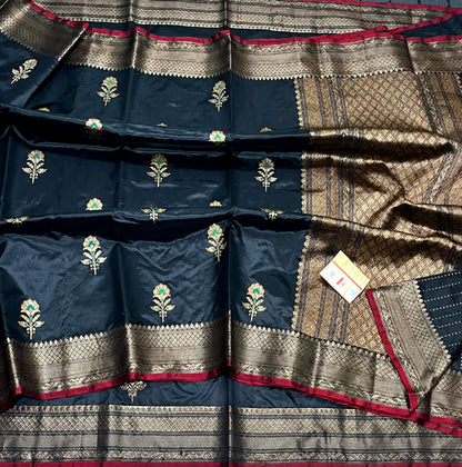 Pure Handwoven Banarasi Minakari Katan Silk