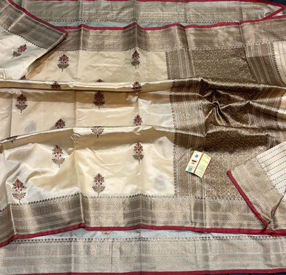 Pure Handwoven Banarasi Minakari Katan Silk