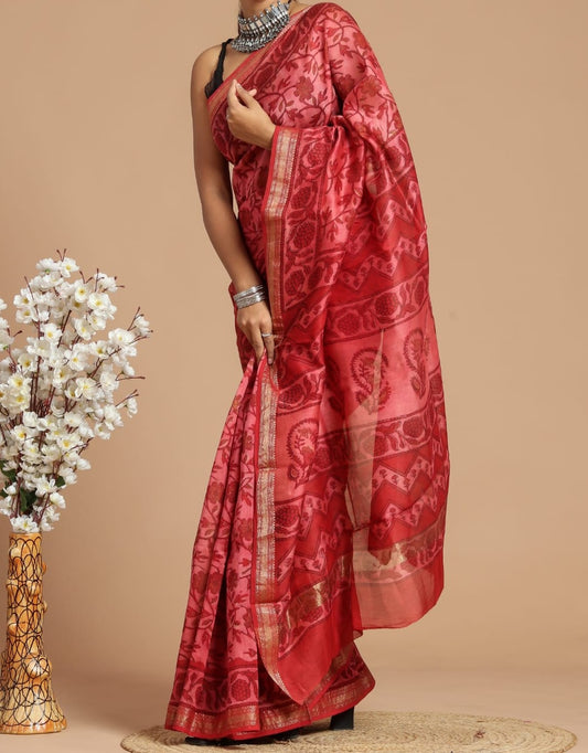 Amaira | Maheshwari silk sarees with block print