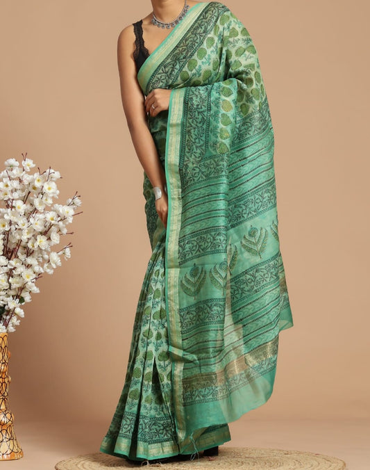 Avni | Maheshwari silk sarees with block print