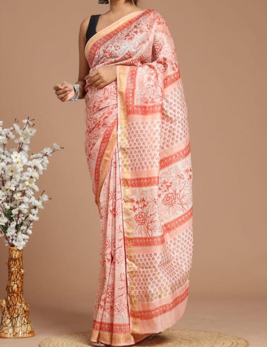 Chaaya | Maheshwari silk sarees with block print