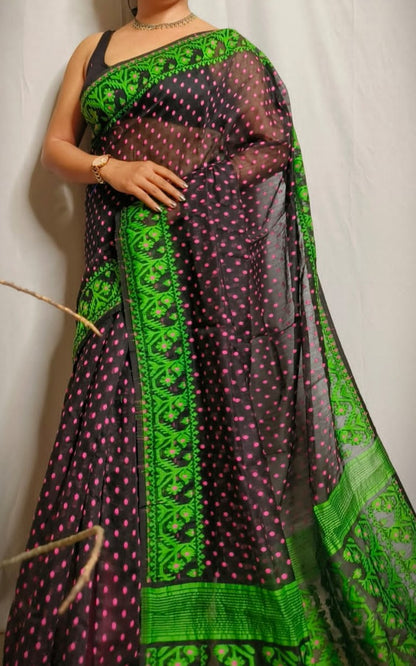 Shyamal | Soft dhakai in cotton saree