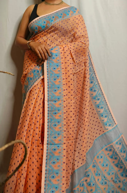 Shyamal | Soft dhakai in cotton saree