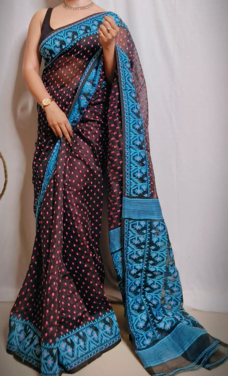Shyamal | Soft dhakai in cotton saree