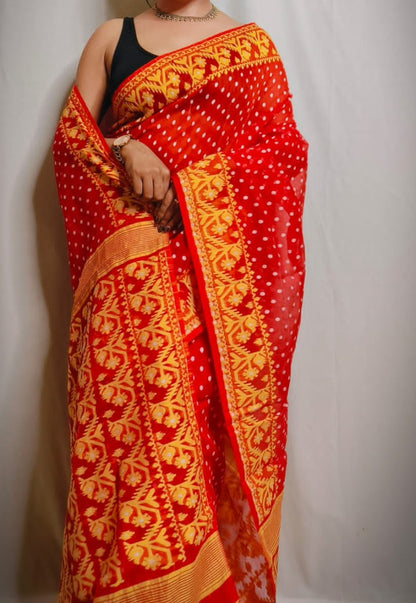 Shyamal | Soft dhakai in cotton saree