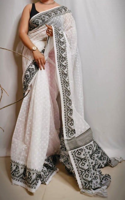 Shyamal | Soft dhakai in cotton saree