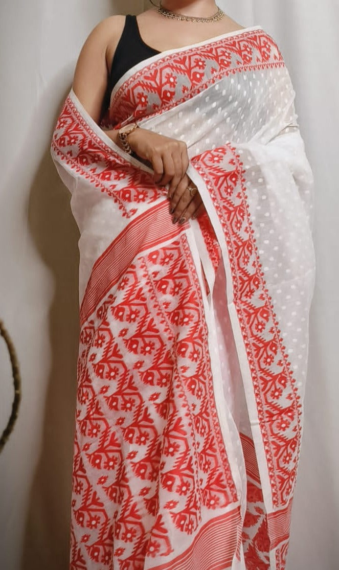 Shyamal | Soft dhakai in cotton saree