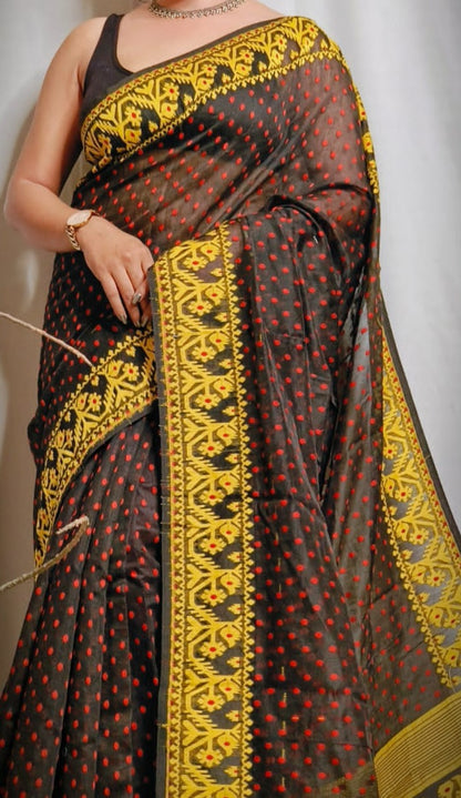 Shyamal | Soft dhakai in cotton saree