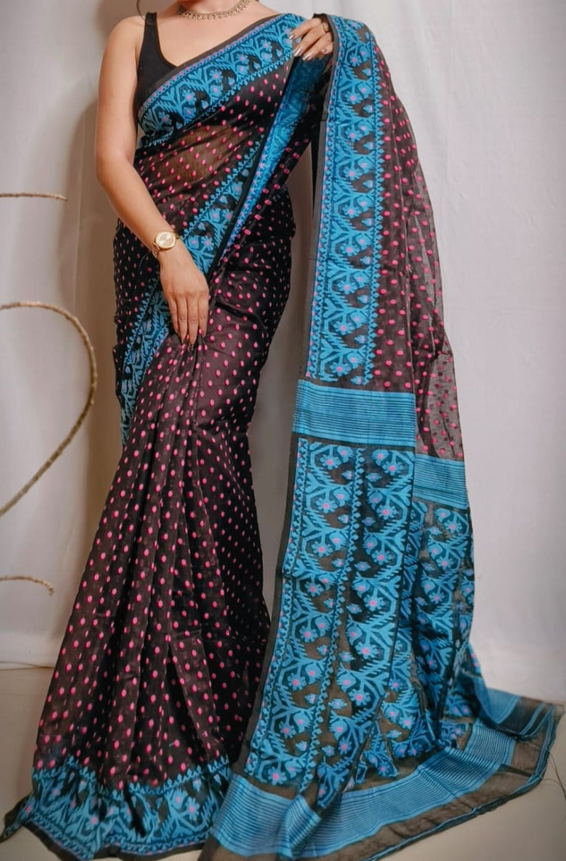 Shyamal | Soft dhakai in cotton saree