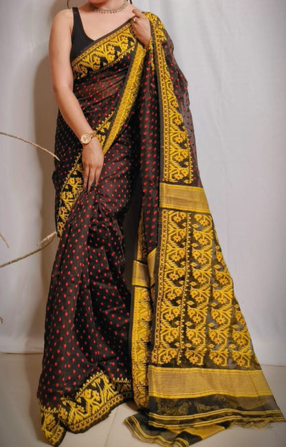 Shyamal | Soft dhakai in cotton saree