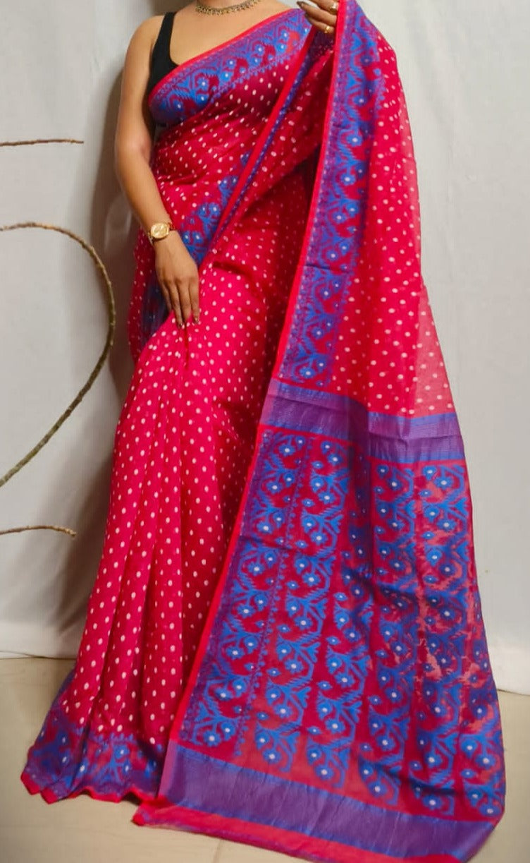 Shyamal | Soft dhakai in cotton saree