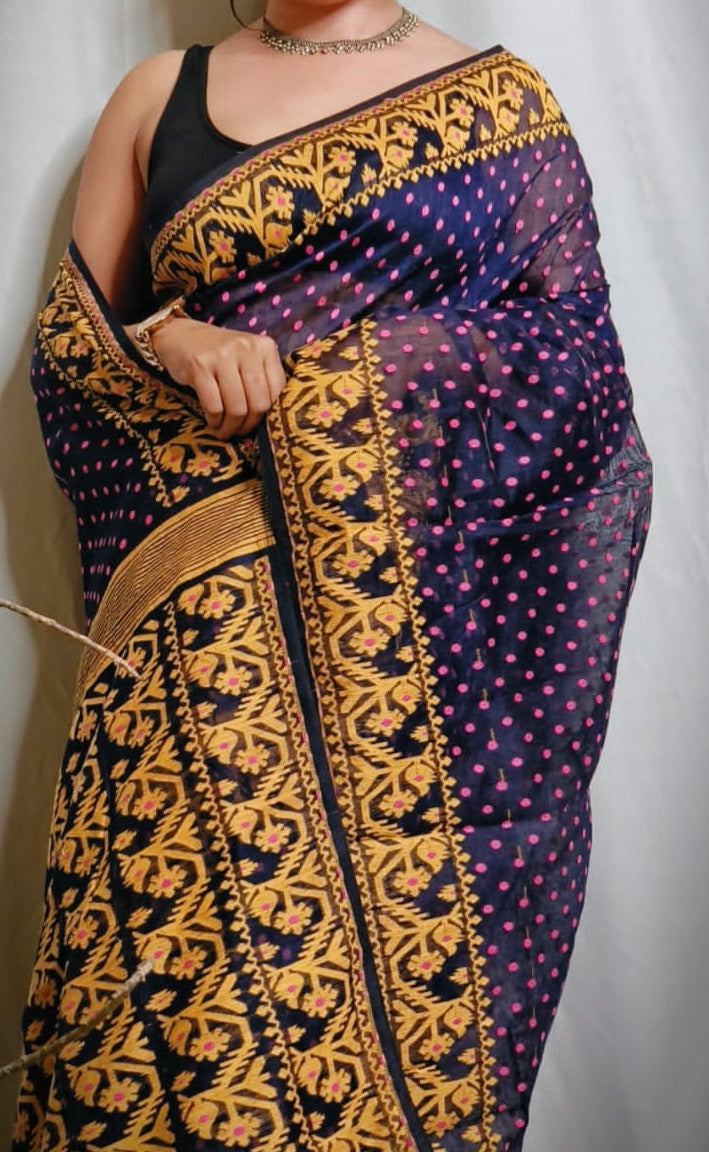 Shyamal | Soft dhakai in cotton saree