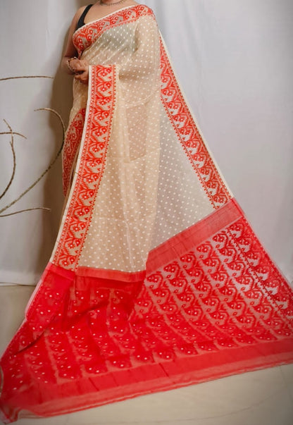 Shyamal | Soft dhakai in cotton saree