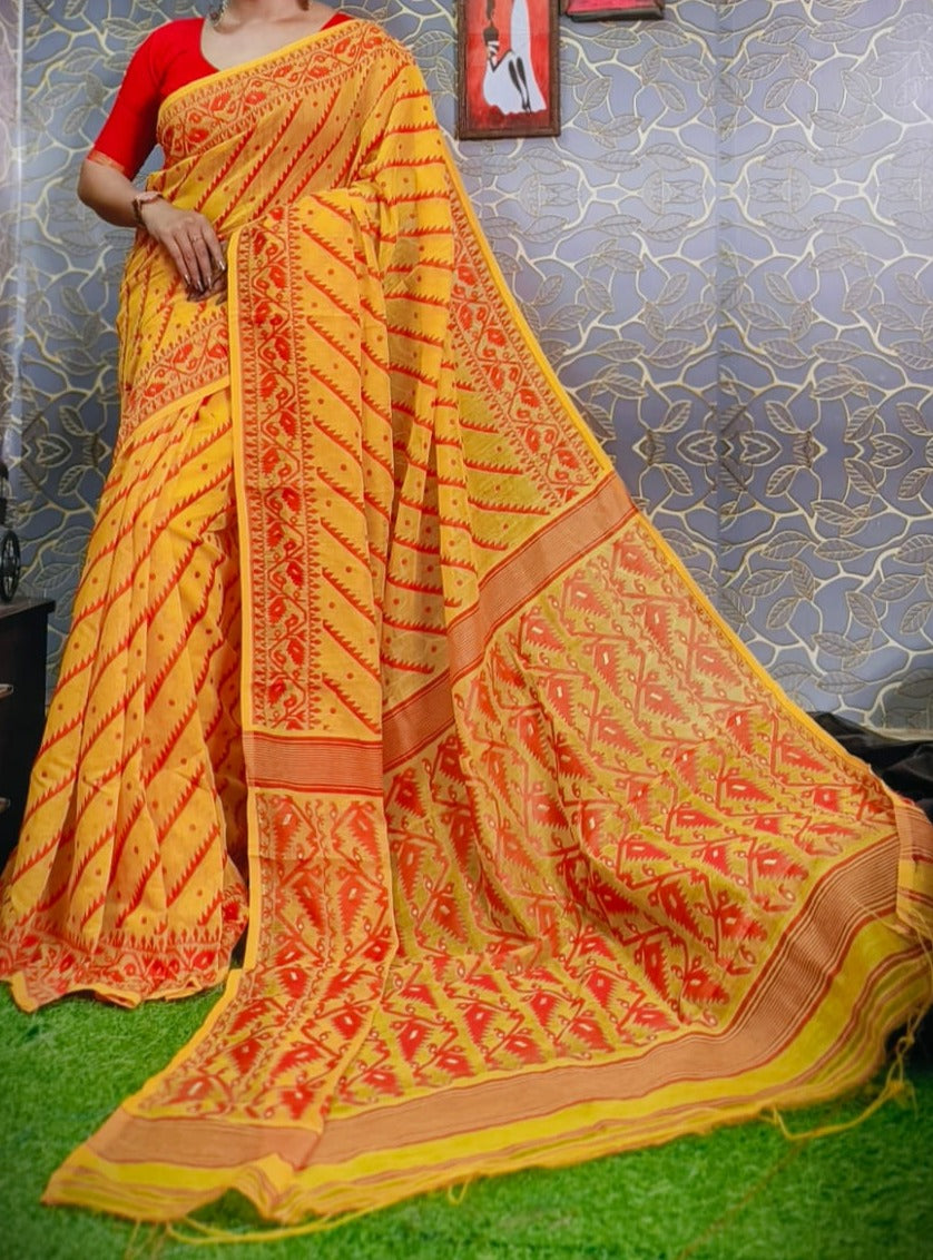 Soft dhakai saree in cotton