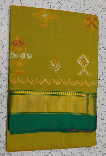 Karnataka kasuti work saree in cotton