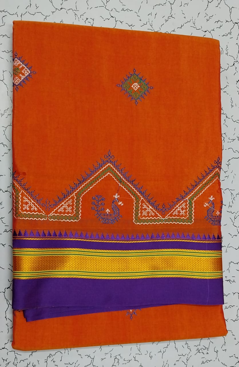 Karnataka kasuti work saree in cotton