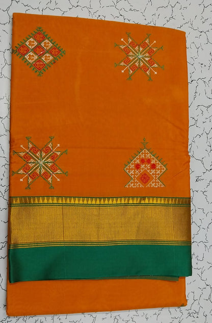 Karnataka kasuti work saree in cotton