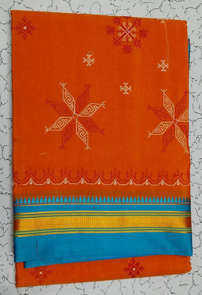 Karnataka kasuti work saree in cotton