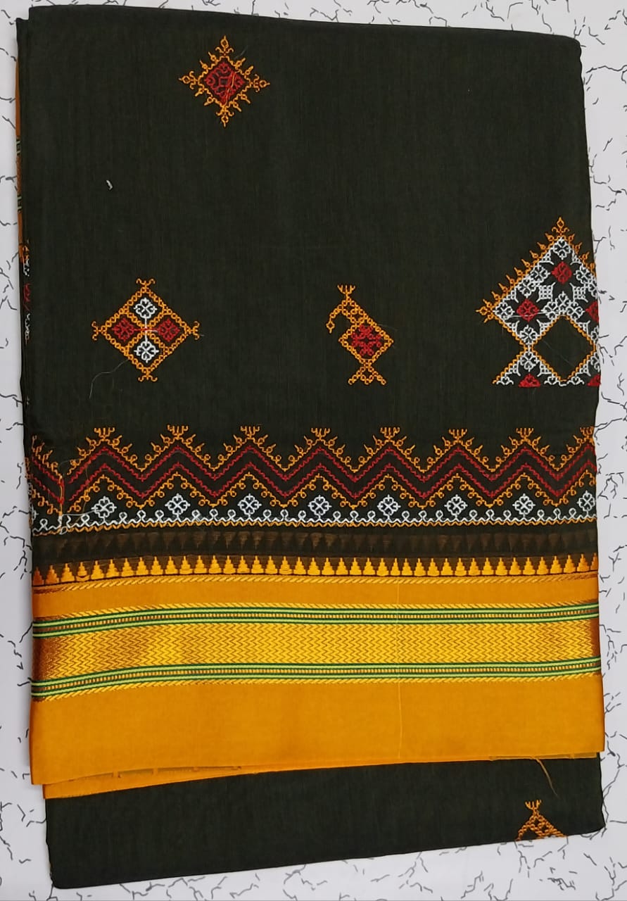 Karnataka kasuti work saree in cotton