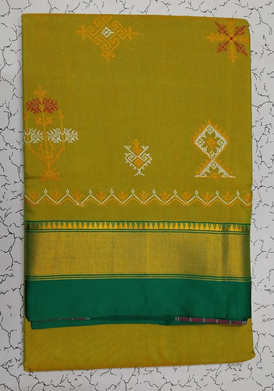 Karnataka kasuti work saree in cotton