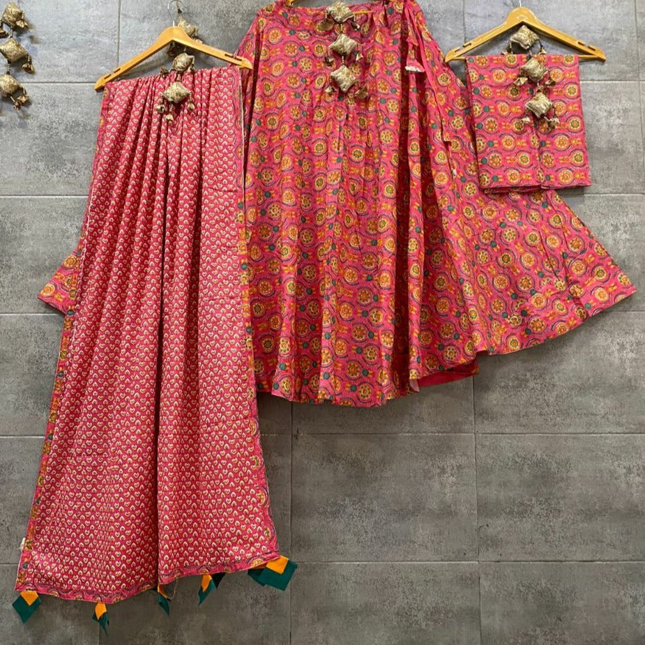 Charu | Cotton lehenga choli set