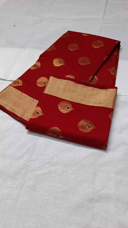 Morpankh | Pattu soft silk chanderi saree)