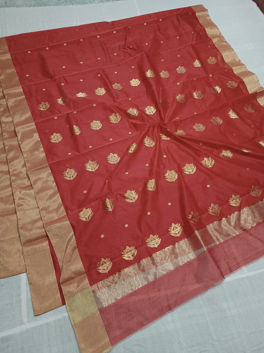 Asha | Katan silk chanderi saree