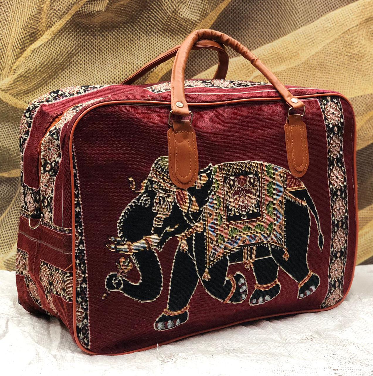 Diva | Canvas Duffle Bag in Maroon color