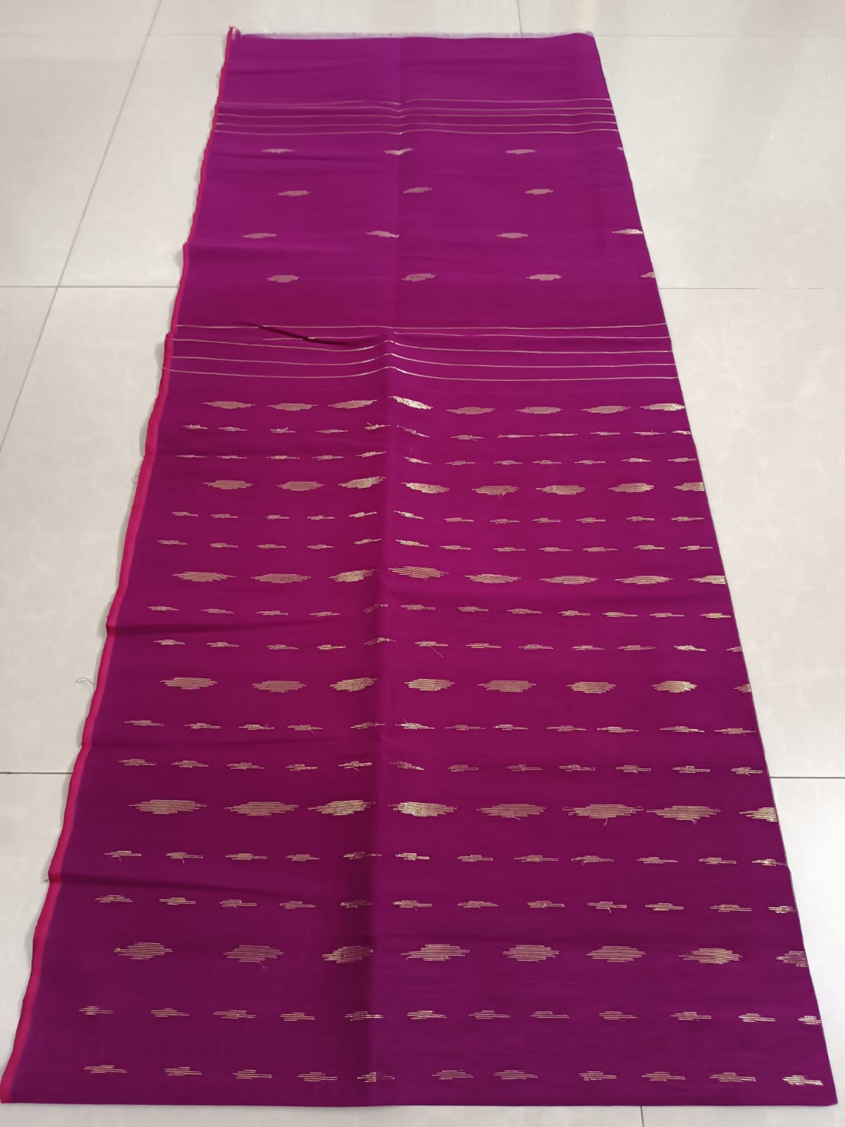 Mirza |  Bangladesi Half Silk Jamdani Saree in Burgundy