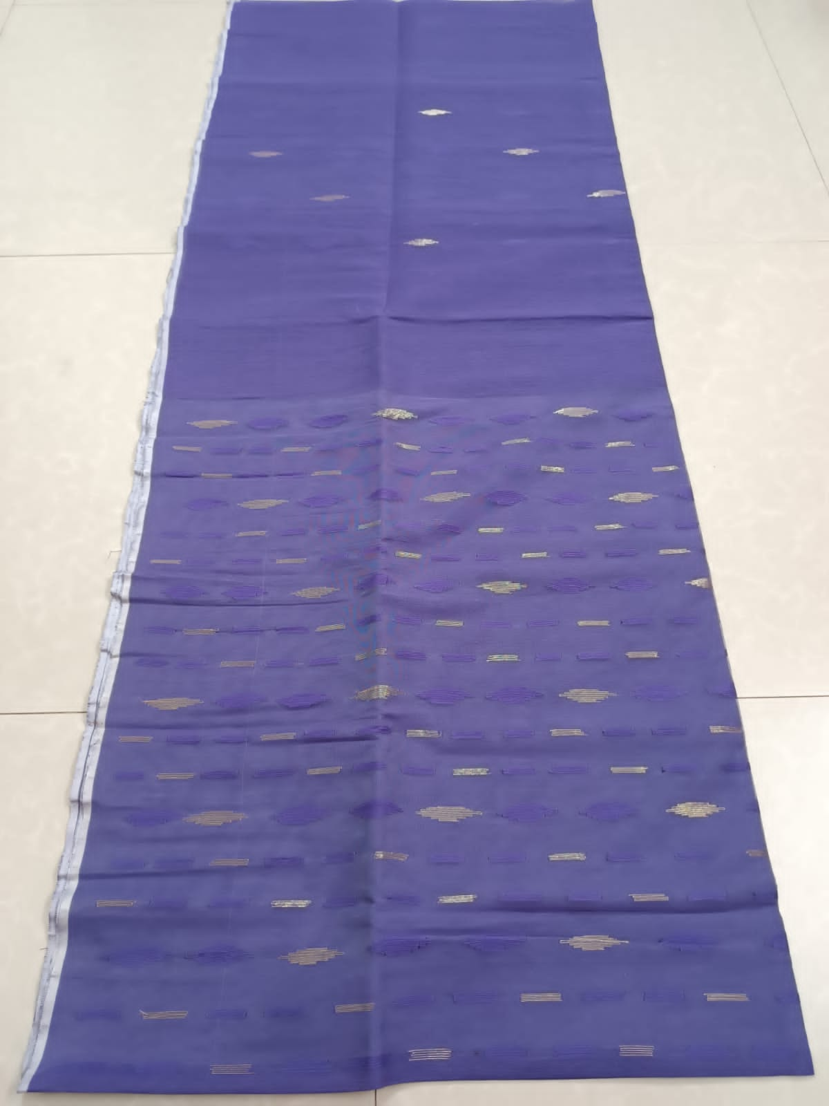 Authentic Half Silk Jamdani in Blue color