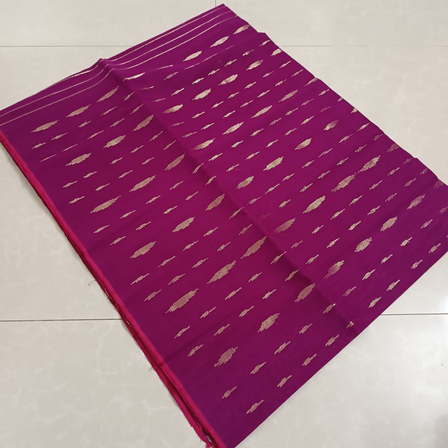 Mirza |  Bangladesi Half Silk Jamdani Saree in Burgundy