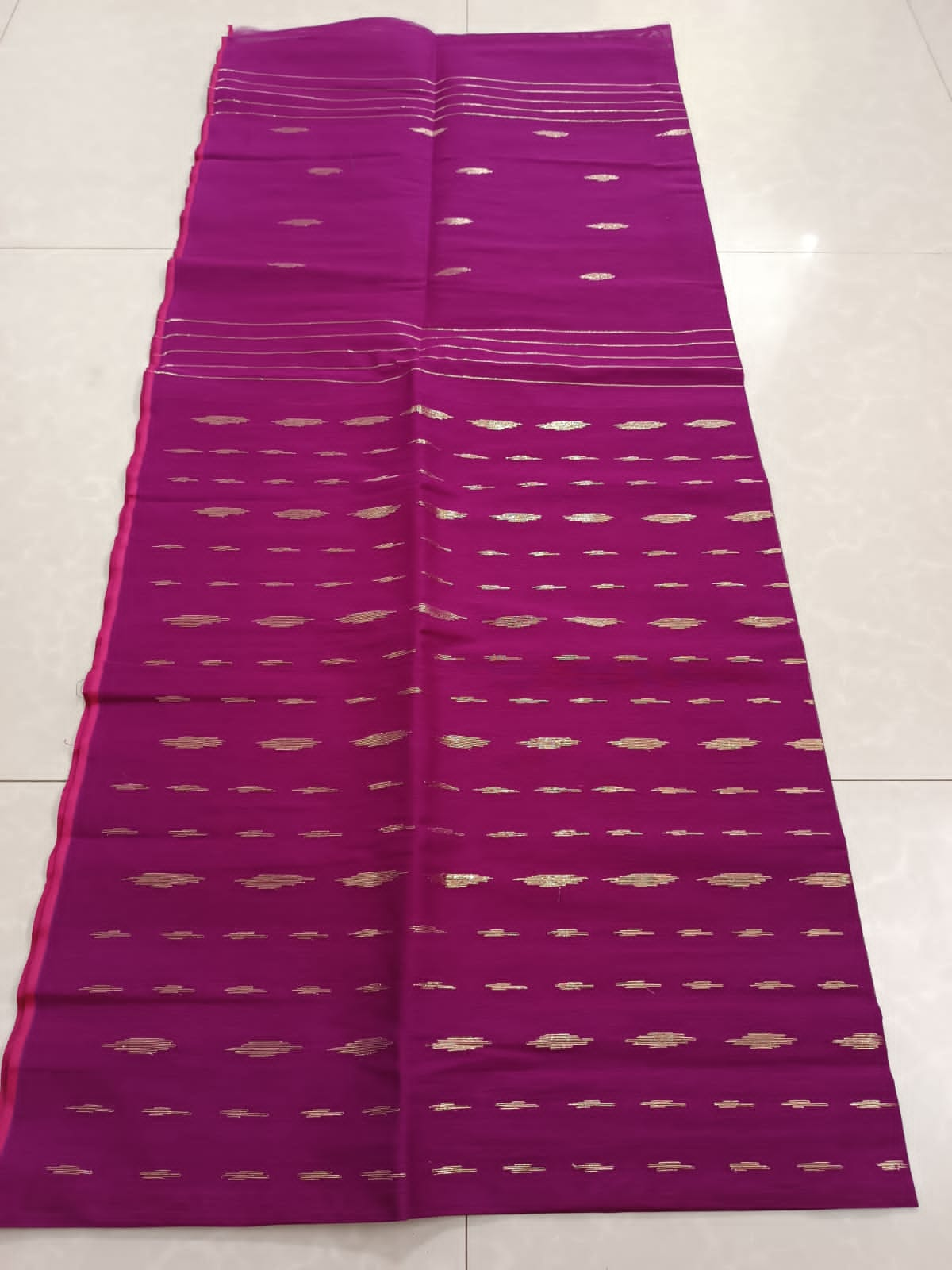 Mirza |  Bangladesi Half Silk Jamdani Saree in Burgundy