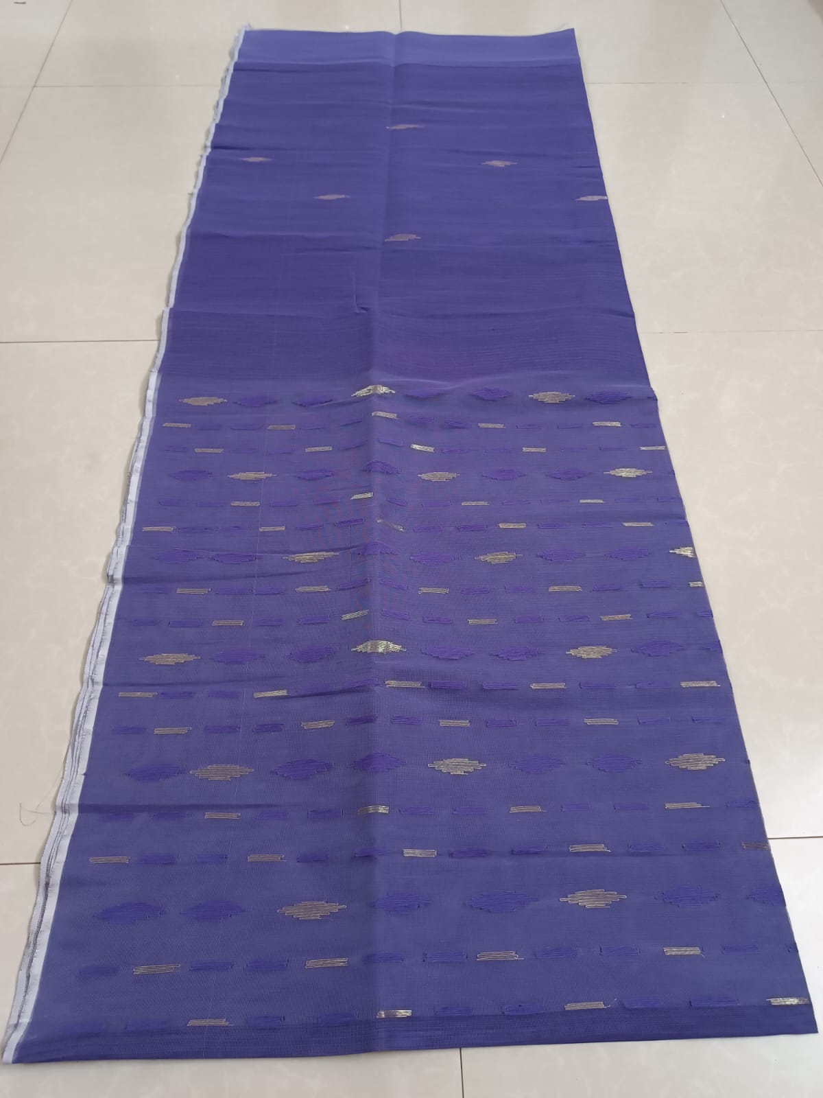 Authentic Half Silk Jamdani in Blue color