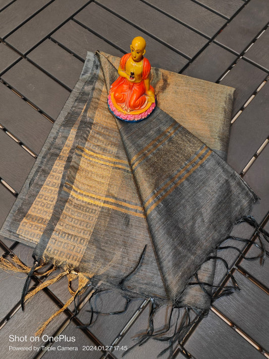 Diya | Baswada Silk With Blouse Piece In Dimgray Color