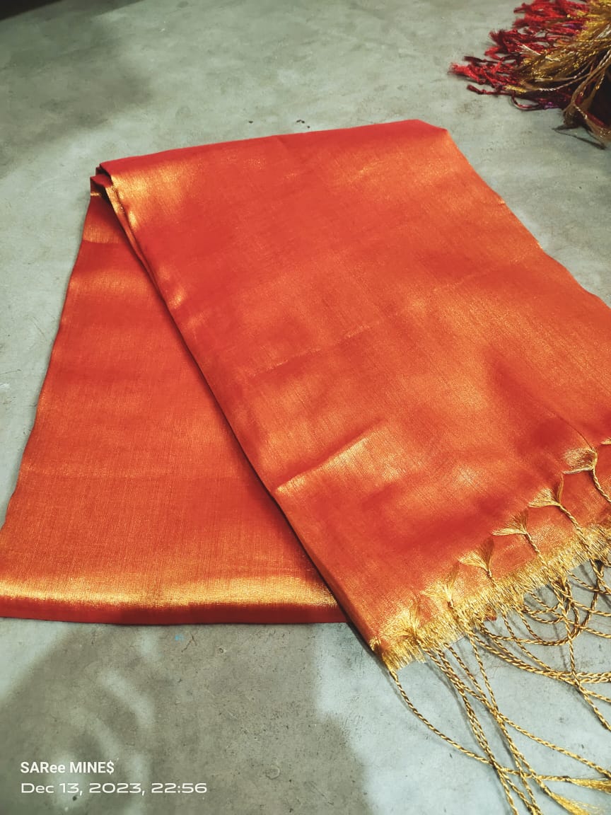 Amina | Tissue Saree with multiple cotton