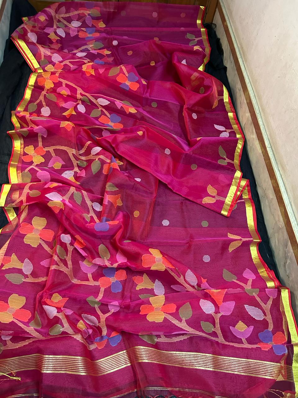 Harita | Maslin jamdani saree