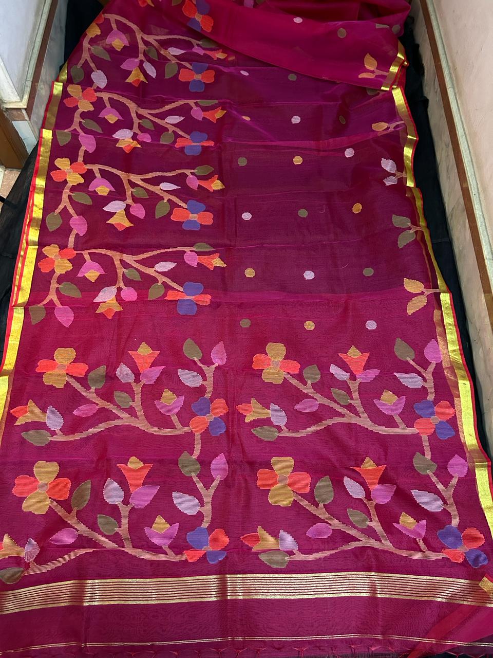 Harita | Maslin jamdani saree