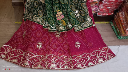 Riya | Pure 60g Georgette Fabric Lahnga Rai Bandej With Kacha Gota Patti Work