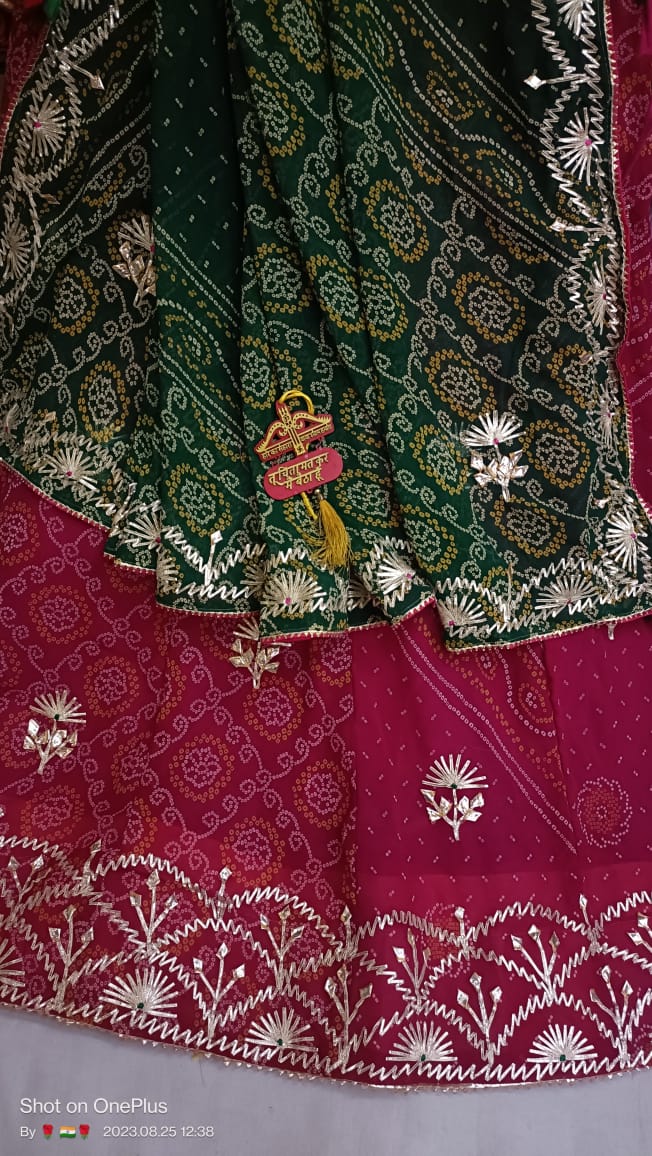 Riya | Pure 60g Georgette Fabric Lahnga Rai Bandej With Kacha Gota Patti Work