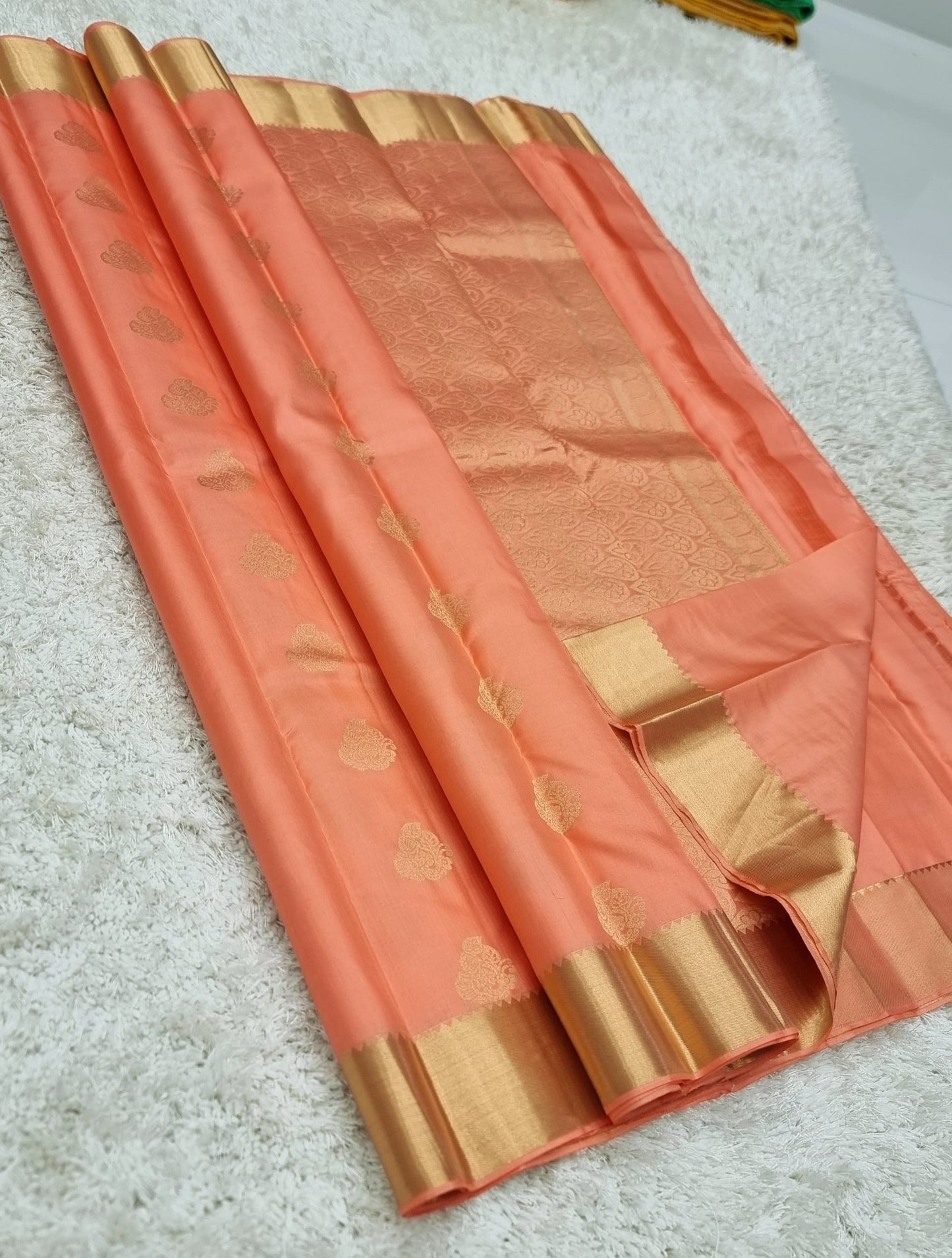 Daksha | Kanchipuram Pure Silk Orange Saree