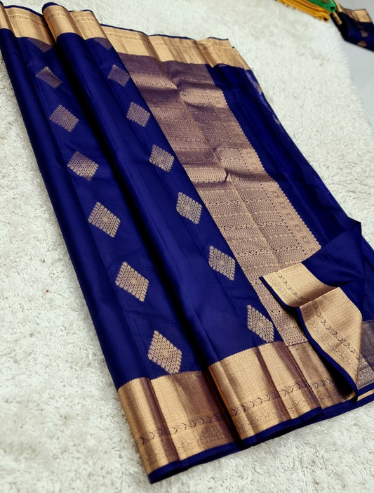 Falak | Kanchipuram Pure Silk Blue Color Saree