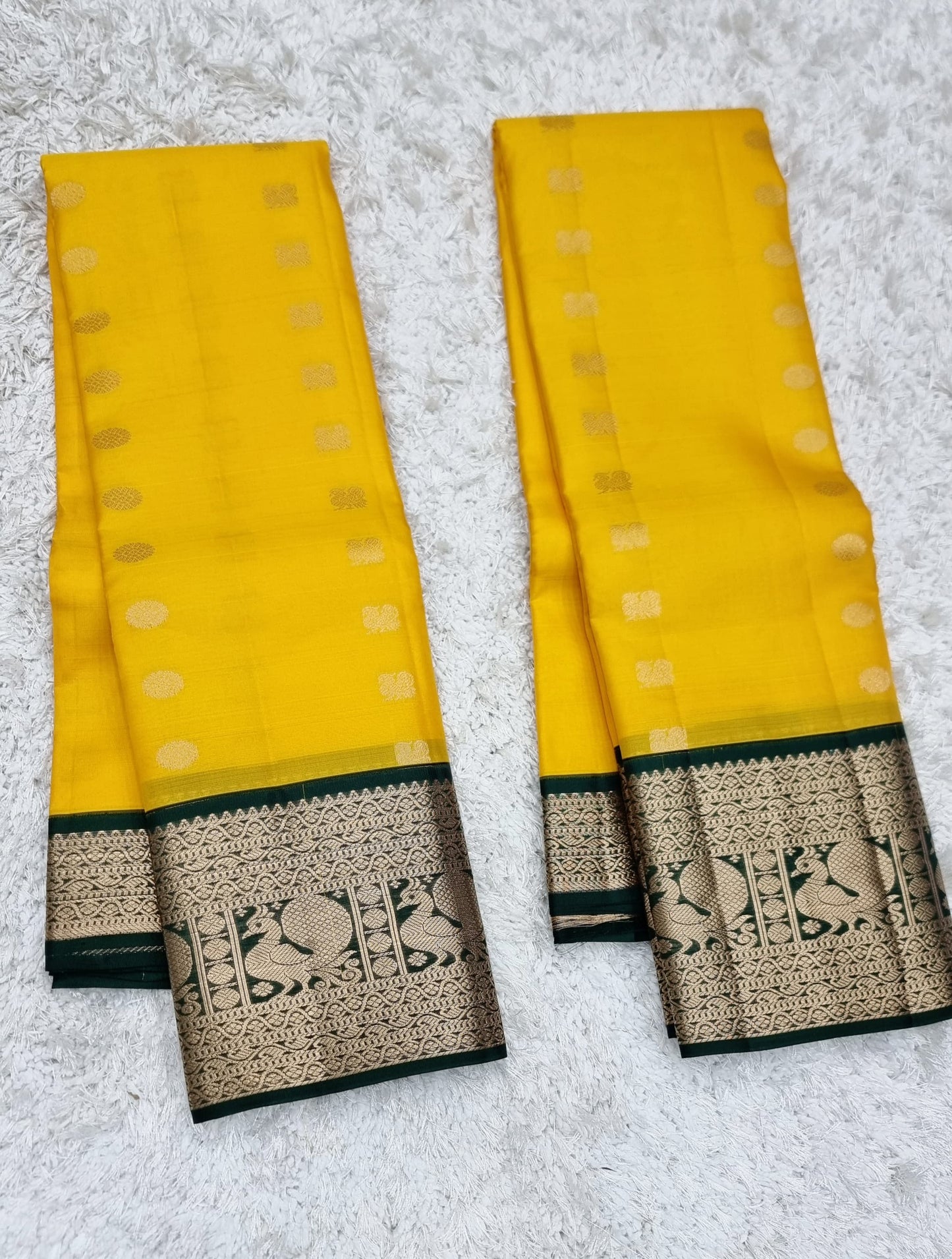 Charvi | Kanchipuram Pure Silk Yellow gold Color Saree